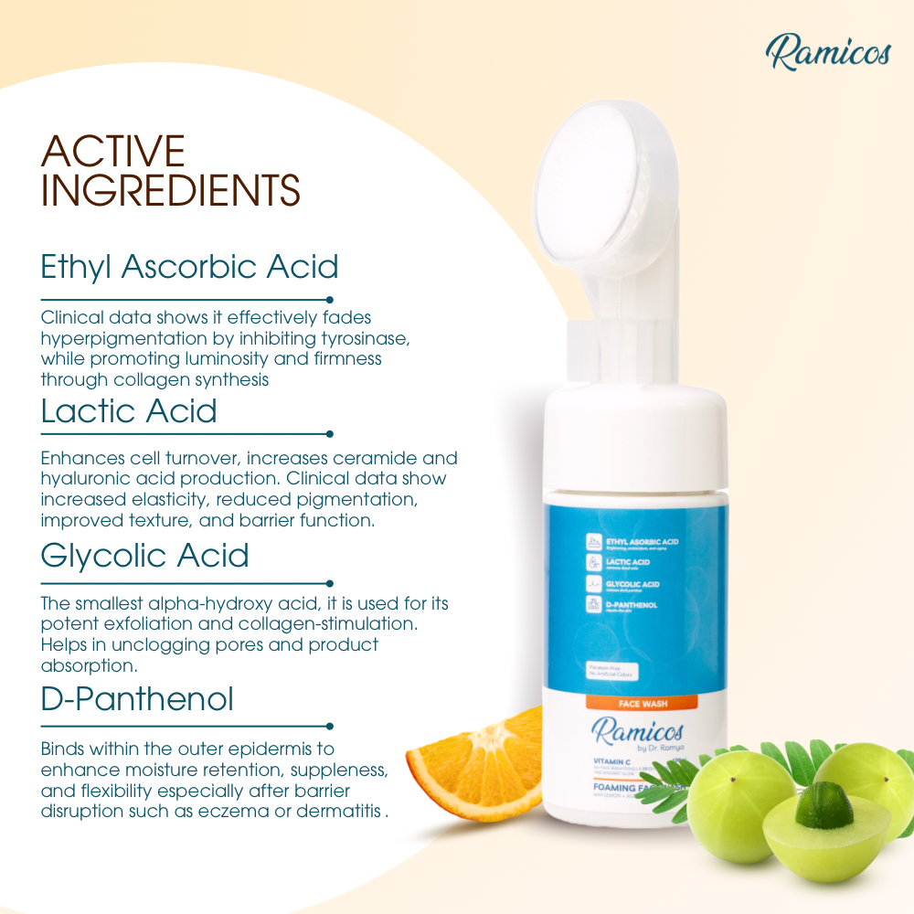 VITAMIN C BRIGHTENING FACE WASH - from Ramicos by Dr. Ramya - 100 ml.