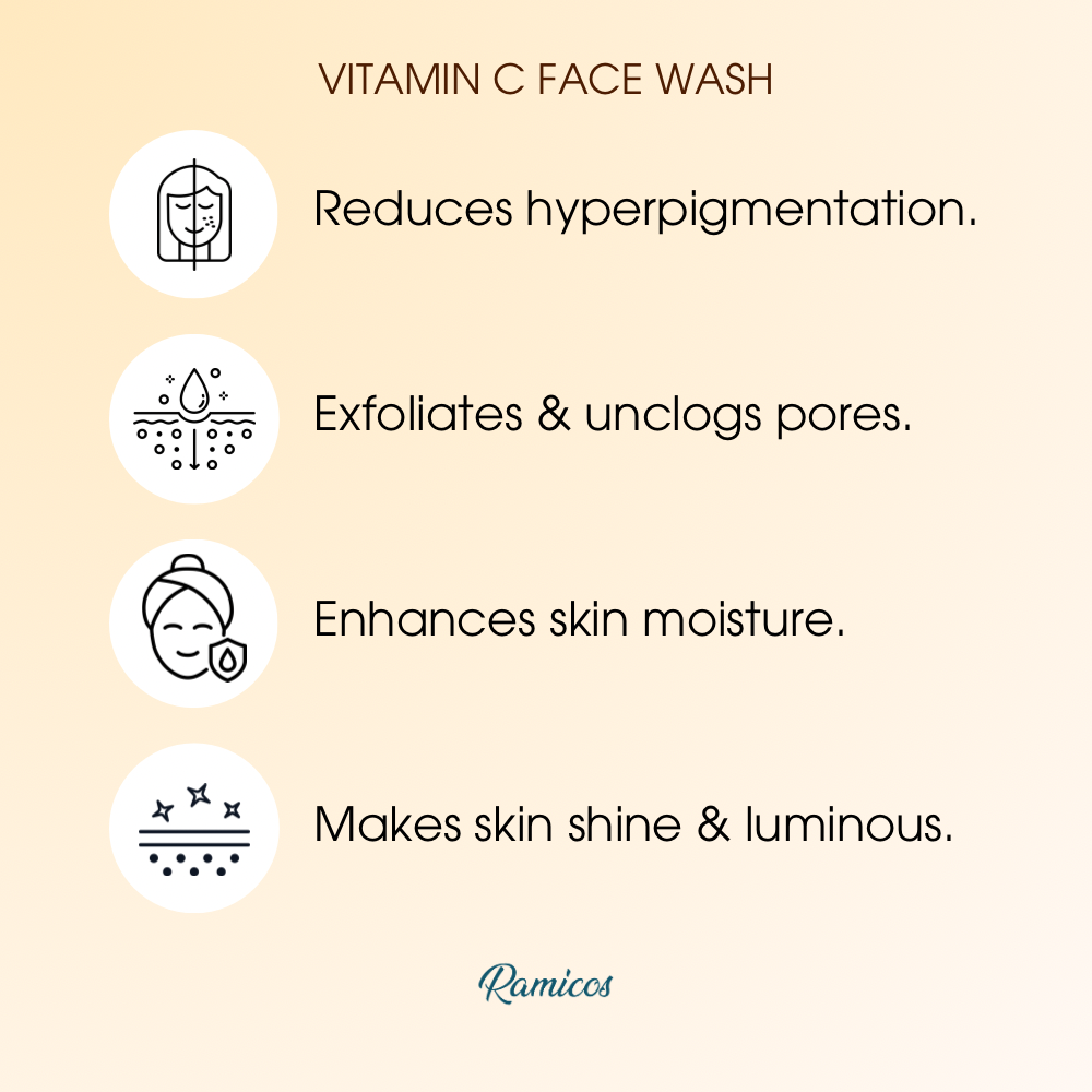 VITAMIN C BRIGHTENING FACE WASH - from Ramicos by Dr. Ramya - 100 ml.