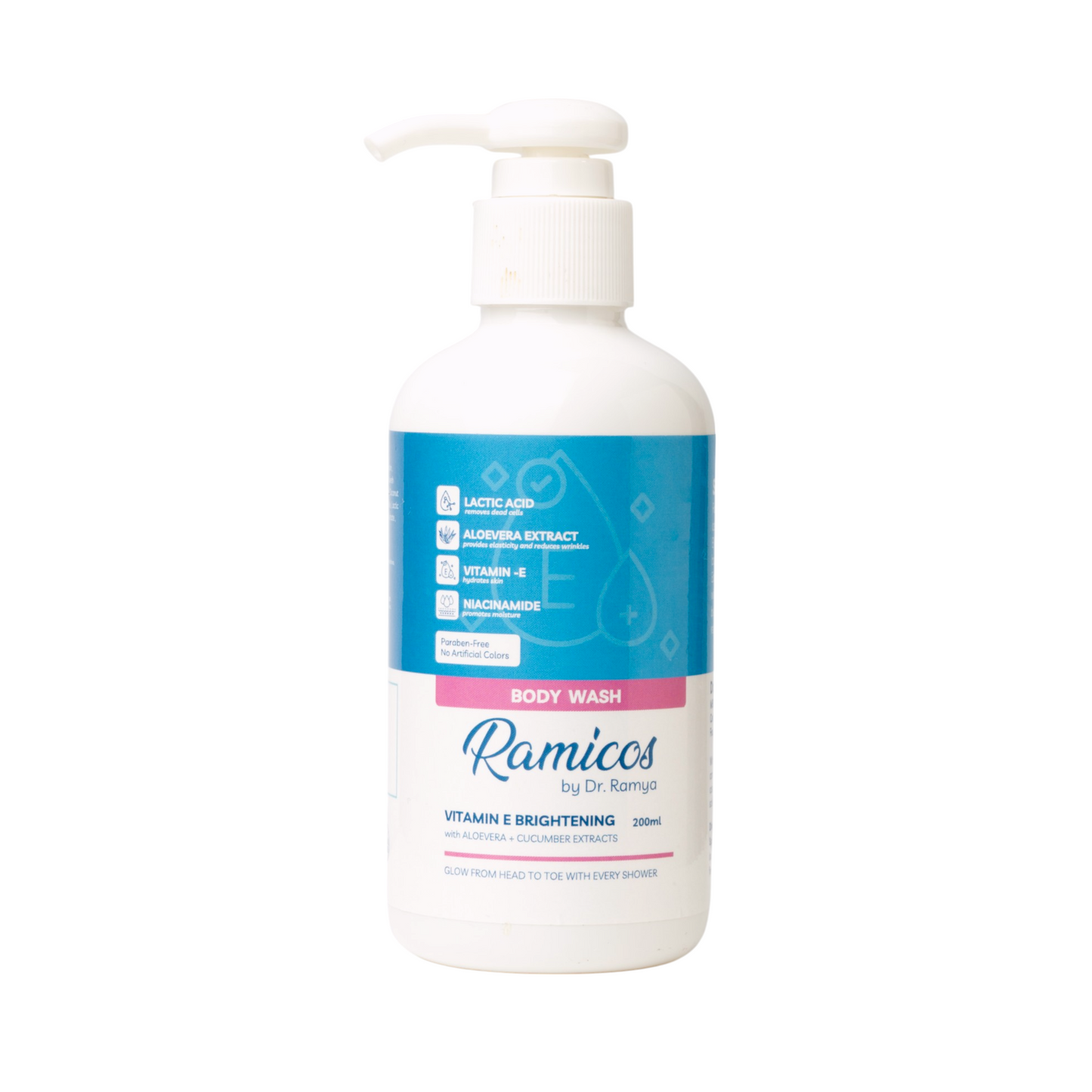 VITAMIN E BRIGHTENING BODY WASH - from Ramicos by Dr. Ramya - 200 ml.