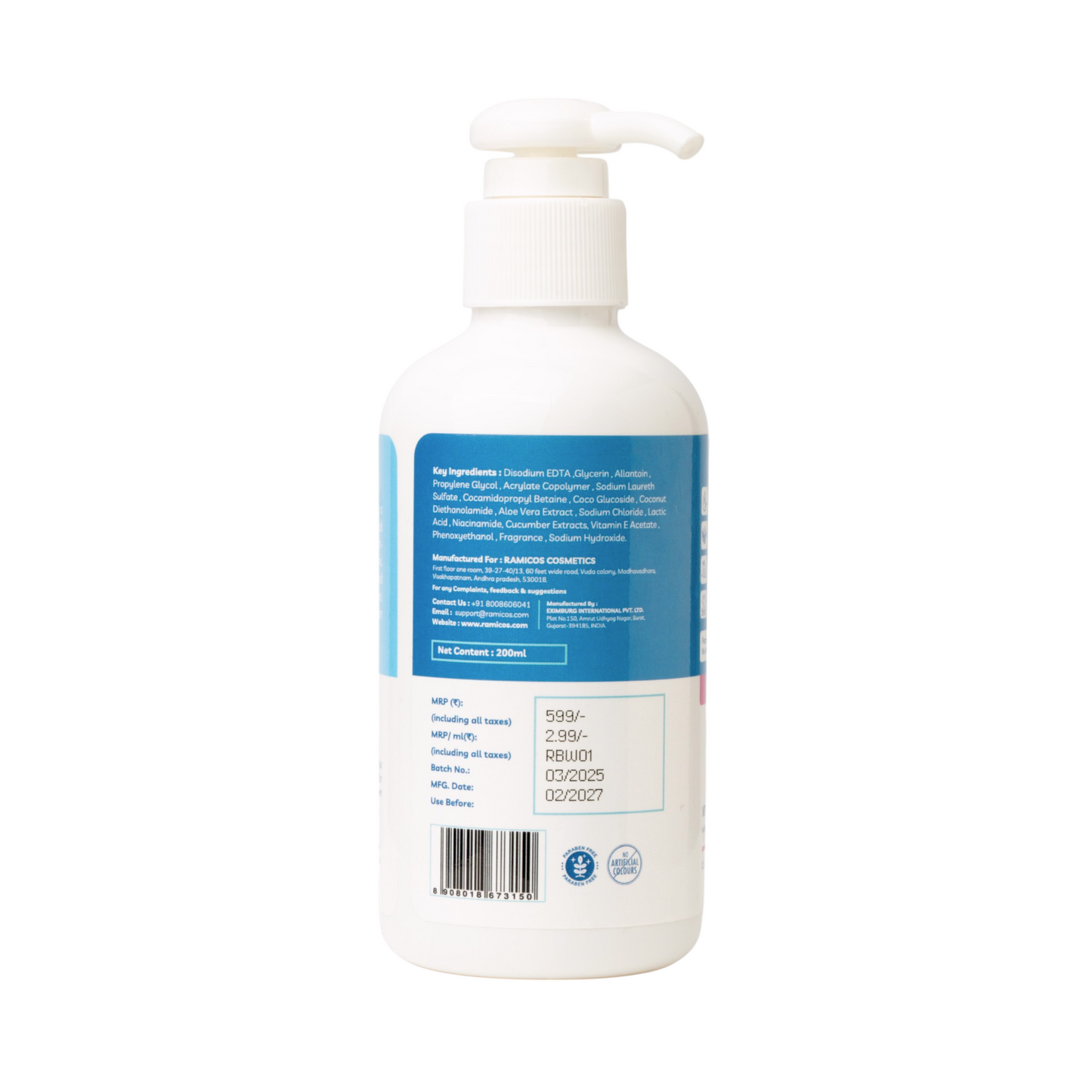 VITAMIN E BRIGHTENING BODY WASH - from Ramicos by Dr. Ramya - 200 ml.