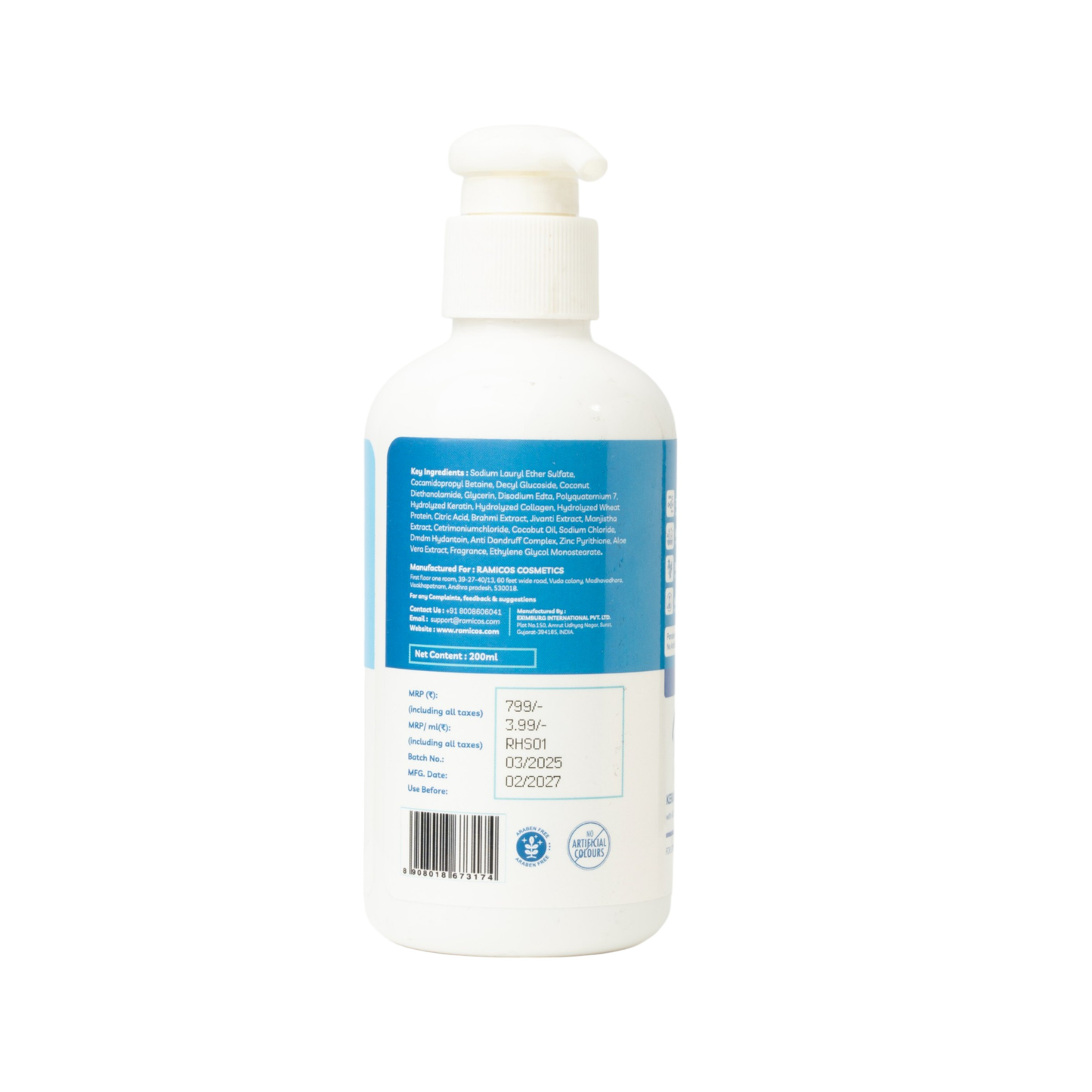 KERATIN HAIR SHAMPOO - from Ramicos by Dr. Ramya - 200 ml.