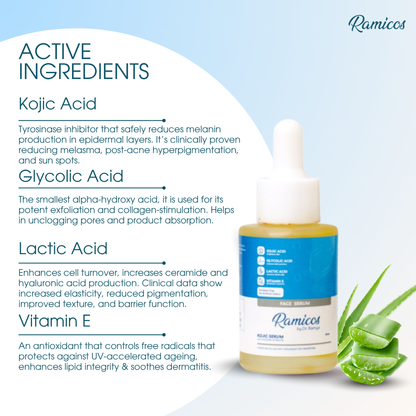 KOJIC ACID FACE SERUM - from Ramicos by Dr.Ramya - 30 ml.