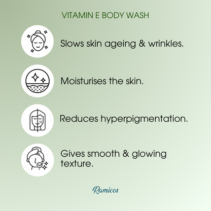 VITAMIN E BRIGHTENING BODY WASH - from Ramicos by Dr. Ramya - 200 ml.